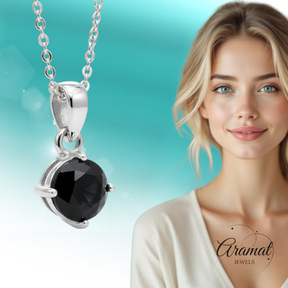 Pendentif élégant en acier inoxydable et zircone