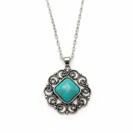Boho Halsketting met Turquoise Steen