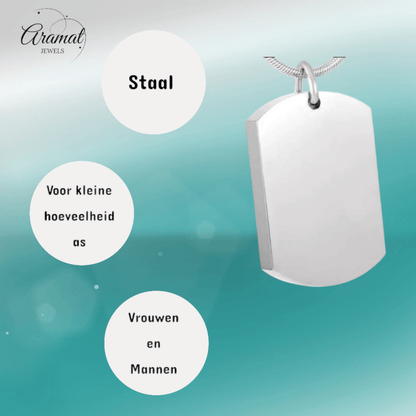 Rechthoek Ashanger Zilverkleur RVS 30×18 mm - hang293 - 8416 - Gedenkhangers kopen# - 30mm - alles - ashangers