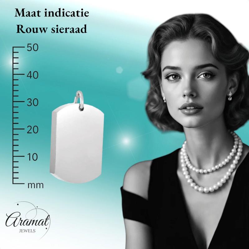 Rechthoek Ashanger Zilverkleur RVS 30×18 mm - hang293 - 8416 - Gedenkhangers kopen# - 30mm - alles - ashangers