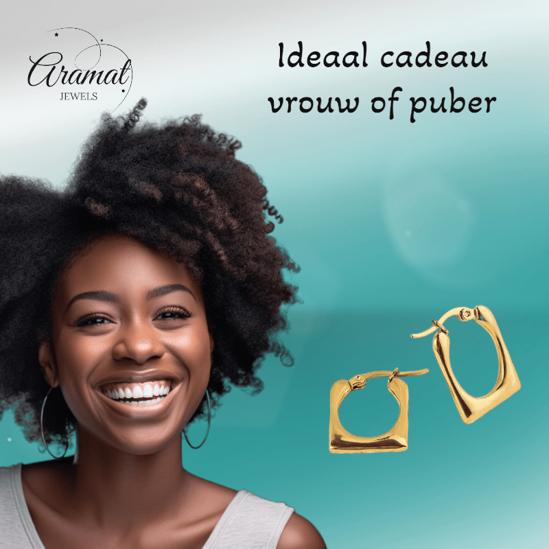 Rechthoekige Oorringen 23x16mm – Goudkleurig RVS – Gladde Finish - oor6348 - 514393 - Oorringen kopen# - 23mm - alles - bolletjes