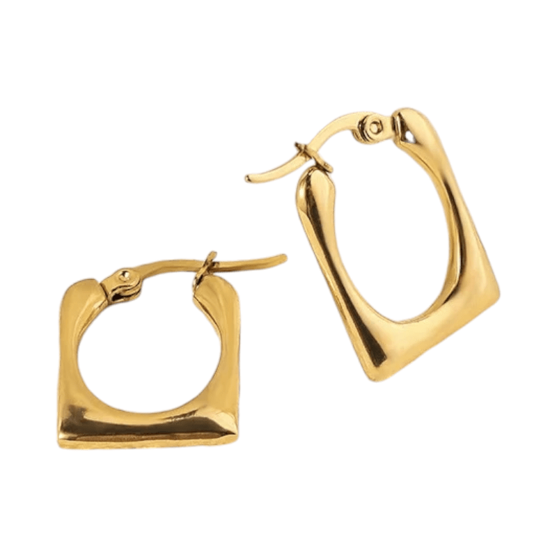 Rechthoekige Oorringen 23x16mm – Goudkleurig RVS – Gladde Finish - oor6348 - 514393 - Oorringen kopen# - 23mm - alles - bolletjes