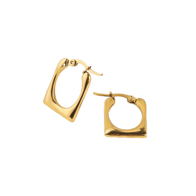 Rechthoekige Oorringen 23x16mm – Goudkleurig RVS – Gladde Finish - oor6348 - 514393 - Oorringen kopen# - 23mm - alles - bolletjes