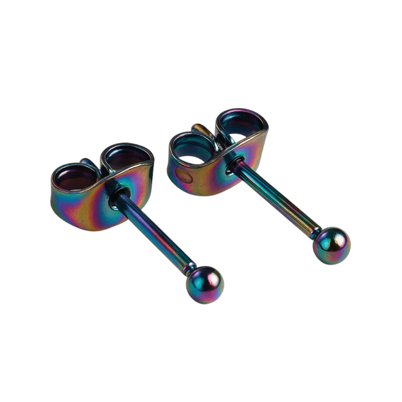 Regenboogkleurige mini oorstuds 2 mm - oor4130 - Oorbellen kopen# - 2mm - alles - bolletjes
