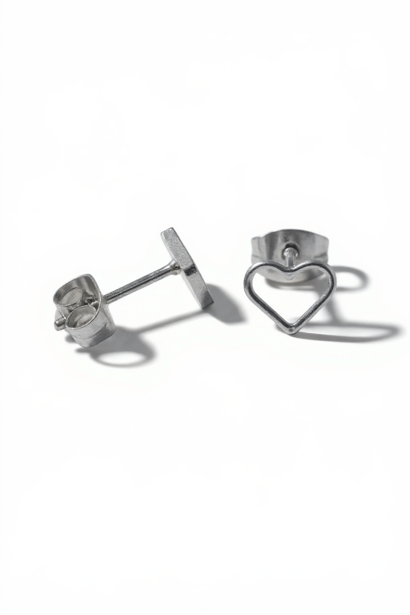 Roestvrij Staal Hart Oorbellen Zilver 6mm Open - Aramat Jewels - Oorbellen - cadeautip