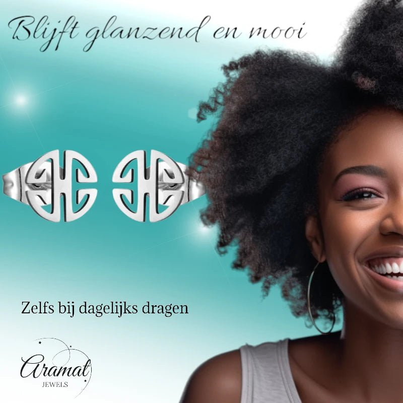 Roestvrij Stalen Oorbellen fantasie motief - oor1409 - Oorbellen kopen# - 9mm - alles