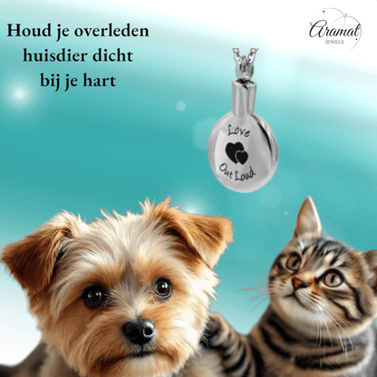 Ronde ashanger met hartjes – Love out loud - Aramat Jewels - Gedenkhangers - cadeautip