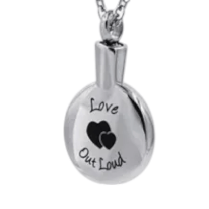 Ronde ashanger met hartjes – Love out loud - Aramat Jewels - Gedenkhangers - cadeautip