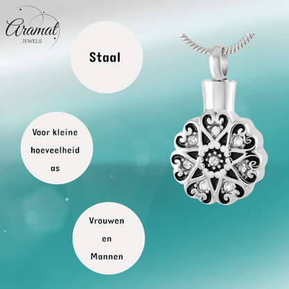 Ronde Keltische ashanger staal met zirkonia - Aramat Jewels - Gedenkhangers - cadeautip