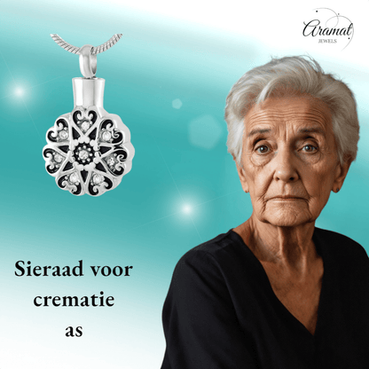 Ronde Keltische ashanger staal met zirkonia - Aramat Jewels - Gedenkhangers - cadeautip