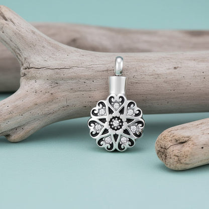 Ronde Keltische ashanger staal met zirkonia - Aramat Jewels - Gedenkhangers - cadeautip