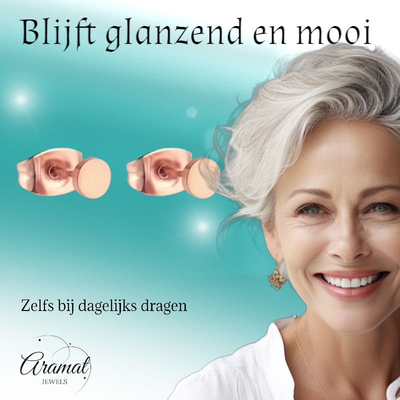 Puces d'oreilles rondes couleur rose, acier inoxydable 4 mm