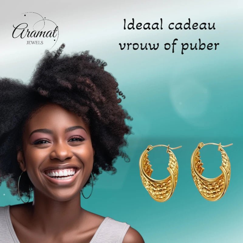 Ronde Oorringen RVS Goudkleurig – 35mm – 6 Hoepels in 1 - oor6323 - 69939 - Oorringen kopen# - 35mm - alles - cadeau