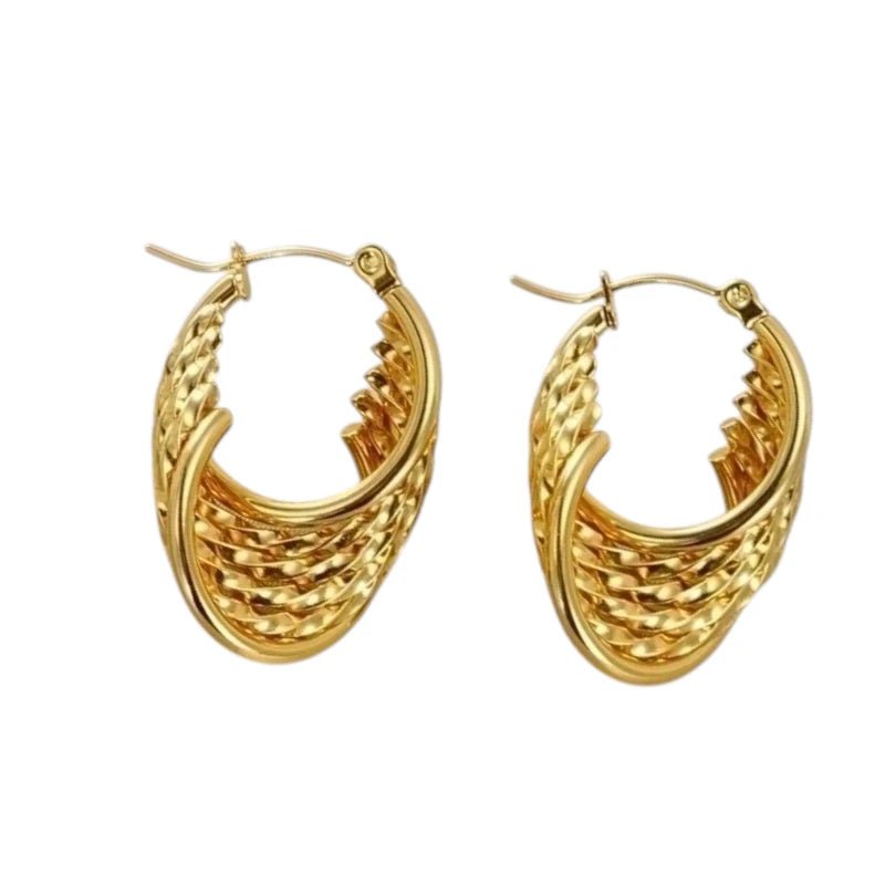 Ronde Oorringen RVS Goudkleurig – 35mm – 6 Hoepels in 1 - oor6323 - 69939 - Oorringen kopen# - 35mm - alles - cadeau