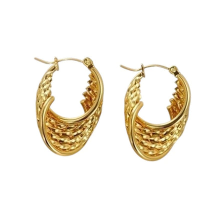 Ronde Oorringen RVS Goudkleurig – 35mm – 6 Hoepels in 1 - oor6323 - 69939 - Oorringen kopen# - 35mm - alles - cadeau