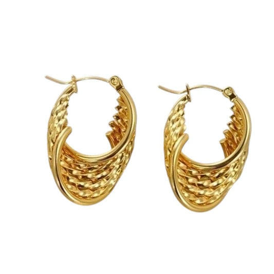 Ronde Oorringen RVS Goudkleurig – 35mm – 6 Hoepels in 1 - oor6323 - 69939 - Oorringen kopen# - 35mm - alles - cadeau