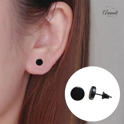 Ronde Zwarte Oorknopjes 5mm – RVS - oor3153 - Oorbellen kopen# - 5mm - alles - cadeau