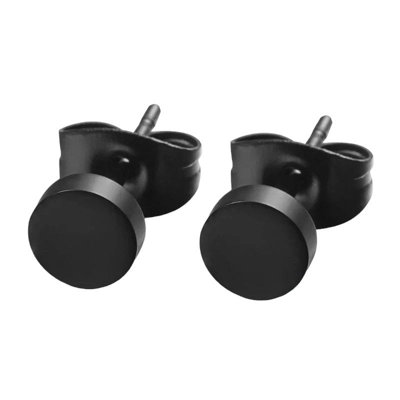 Ronde Zwarte Oorknopjes 6 mm – RVS - oor3154 - Oorbellen kopen# - 6mm - alles - cadeau