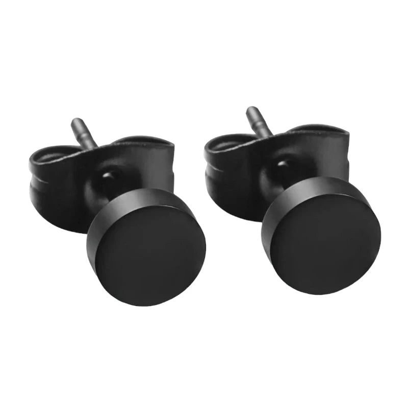 Ronde Zwarte Oorknopjes 6 mm – RVS - oor3154 - Oorbellen kopen# - 6mm - alles - cadeau