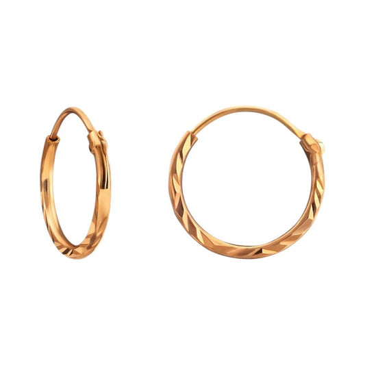 Rosé Goudkleurige Oorringetjes 925 Zilver| 12mm - oor4552 - 20029 - Oorringen kopen# - 1.2mm - 12mm - 925 Zilver