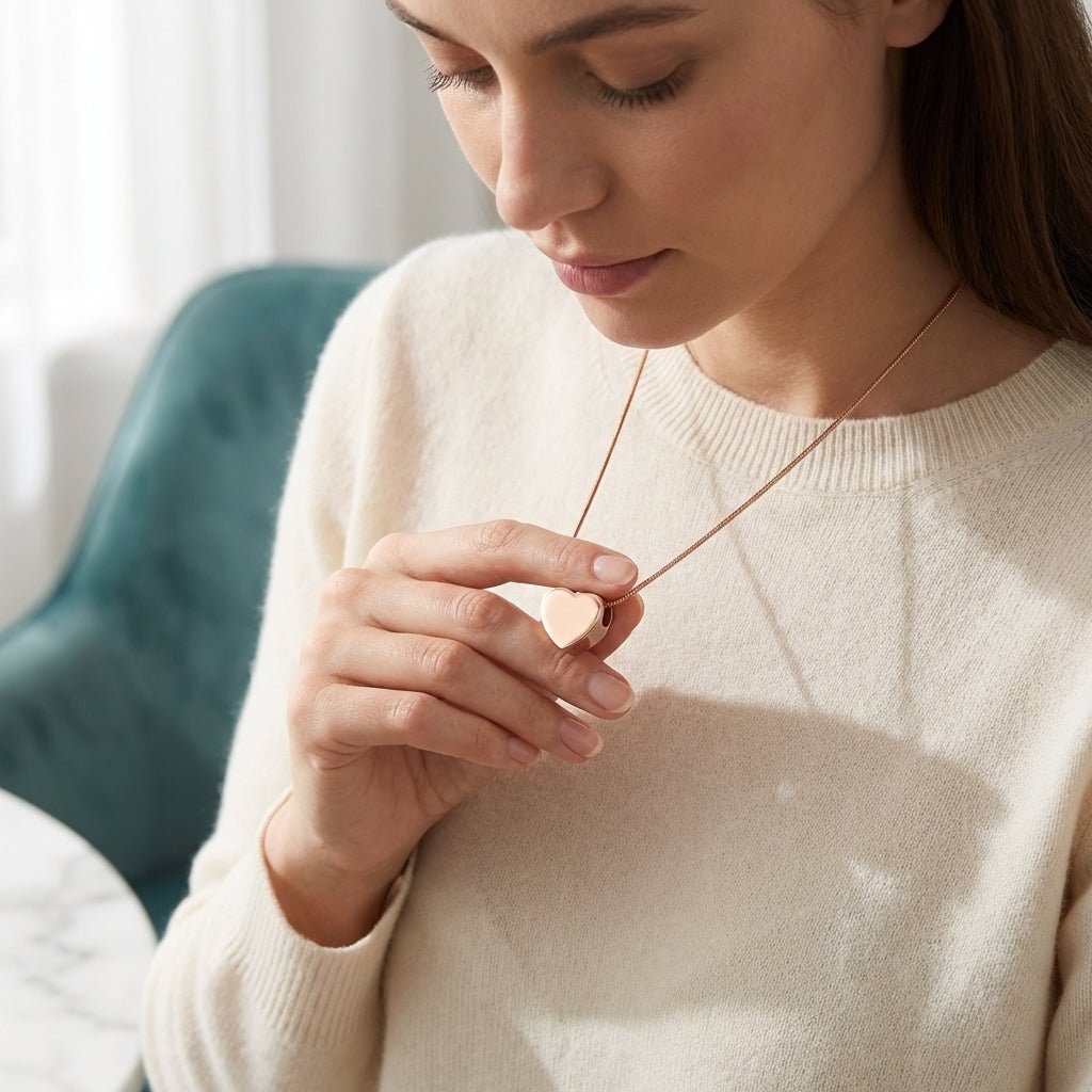 Rosékleurige asbedel hart – roestvrij staal 13mm - Aramat Jewels - Asbedels - cadeautip