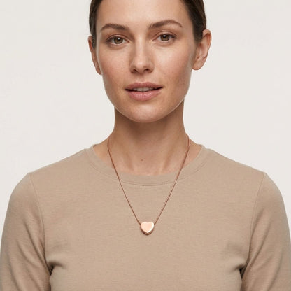 Rosékleurige asbedel hart – roestvrij staal 13mm - Aramat Jewels - Asbedels - cadeautip