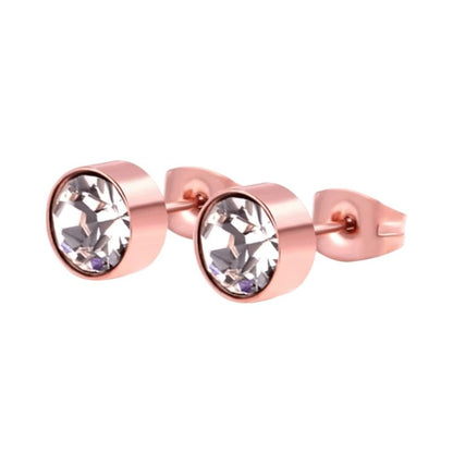 Rosékleurige kristallen oorbellen – 7 mm - oor3747 - Oorbellen kopen# - 7mm - alles - cadeau