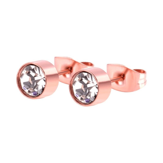 Rosékleurige kristallen oorstekers – 6 mm - oor3746 - Oorbellen kopen# - 6mm - alles - cadeau