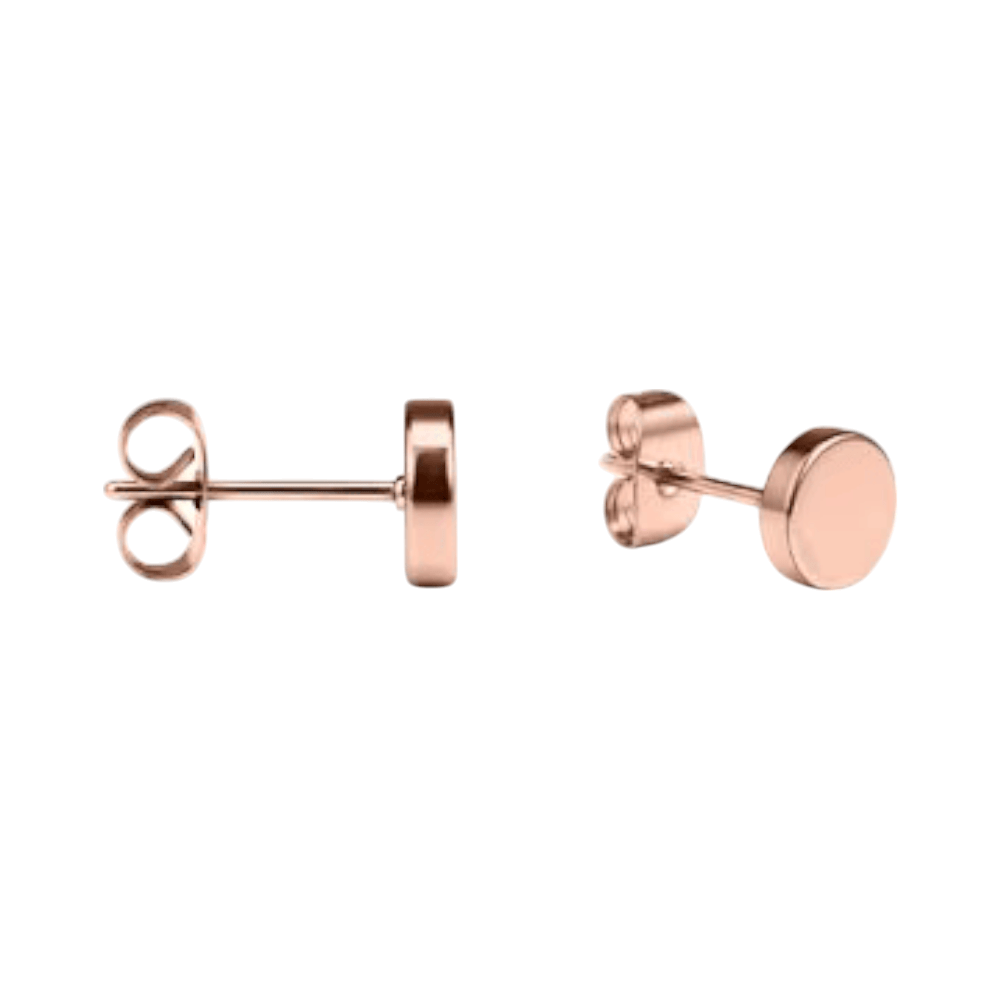 Rosekleurige Ronde Oorstekers RVS 3mm - Aramat Jewels - Oorbellen - cadeautip