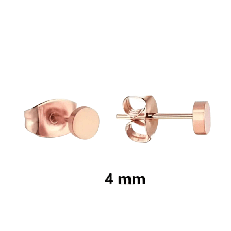 Rosekleurige Ronde Oorstekers RVS 4mm - Aramat Jewels - Oorbellen - cadeautip