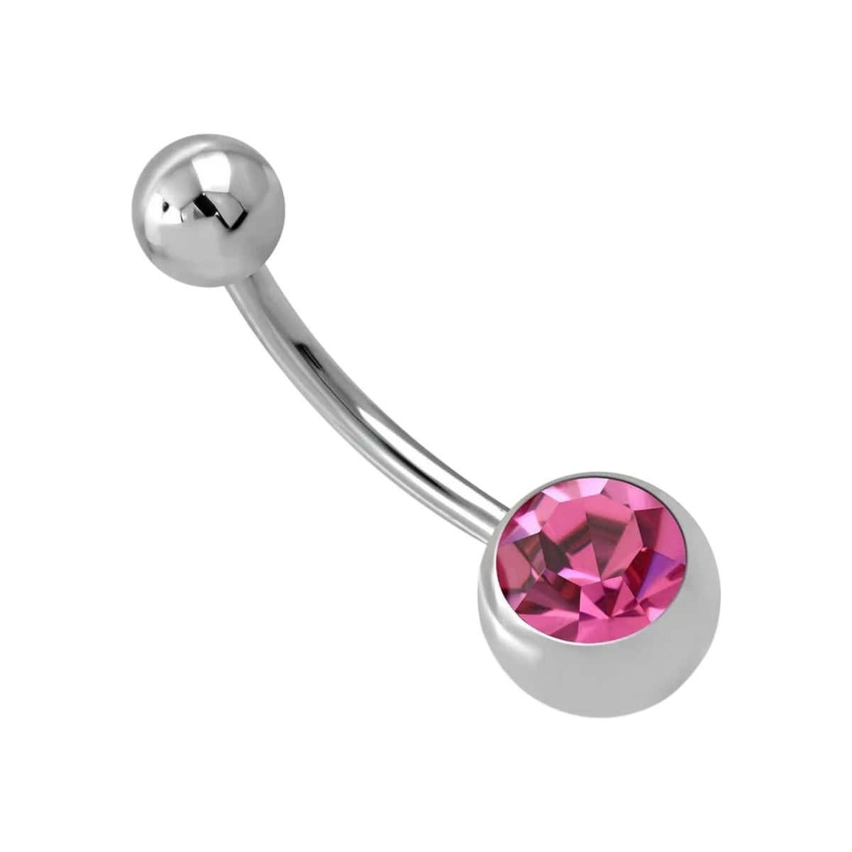 Roze Zirkonia Stalen Navelpiercing met Steen