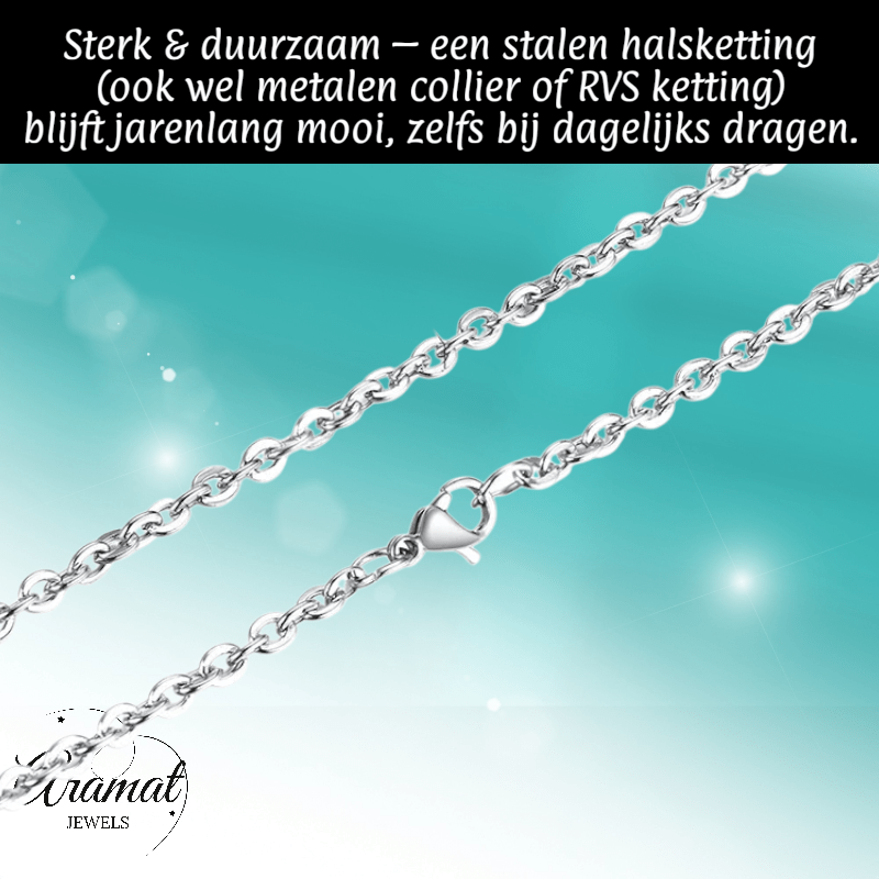 RVS Anker Ketting Zilverkleur 50 - 60cm - Maritieme Schakelketting - Aramat Jewels - Halskettingen - cadeautip