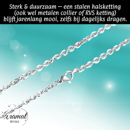 RVS Anker Ketting Zilverkleur 50 - 60cm - Maritieme Schakelketting - Aramat Jewels - Halskettingen - cadeautip