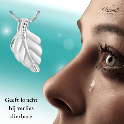 RVS Ashanger Blaadje - Zilverkleurig - hang482 - 9729 - Gedenkhangers kopen# - 30mm - alles - ashangers