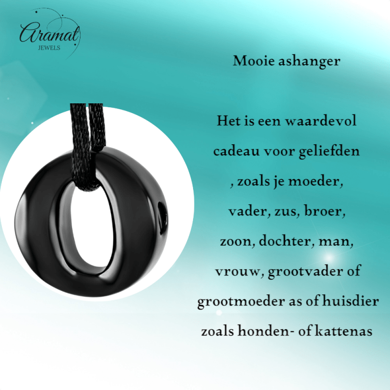 RVS Ashanger Open Cirkel - Zwart - hang858 - 9284 - Gedenkhangers kopen# - 20mm - alles - ashangers