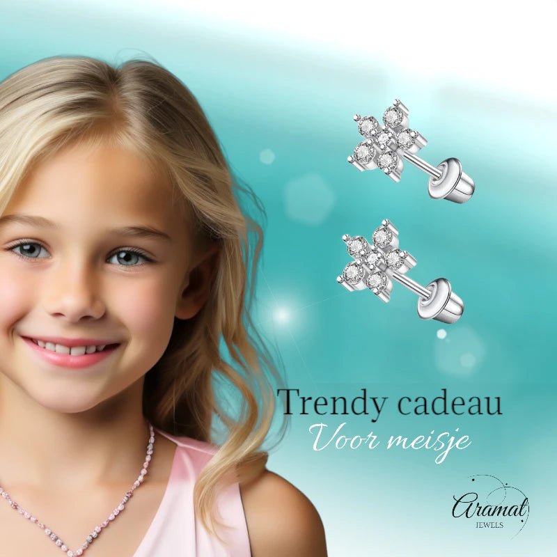 RVS bloem oorbellen kind 7mm – Schroefsluiting - oor6271 - 72438 - Oorbellen kopen# - 7mm - alles - bloem