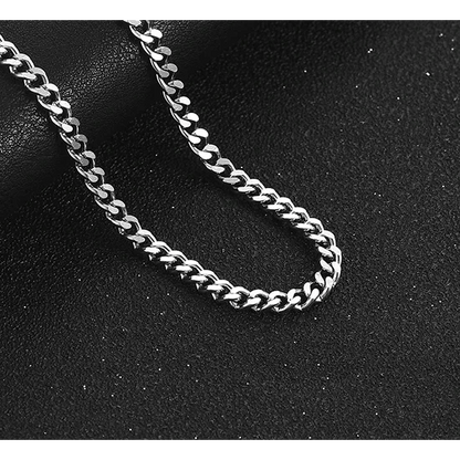 Collier gourmette en acier argenté