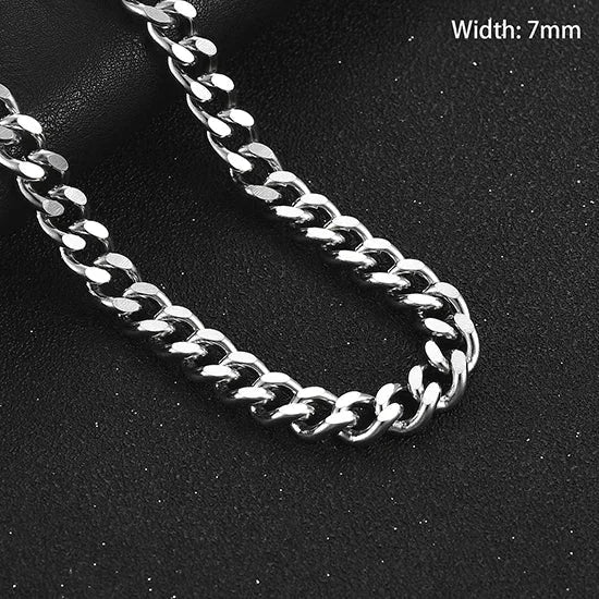 Collier gourmette en acier argenté