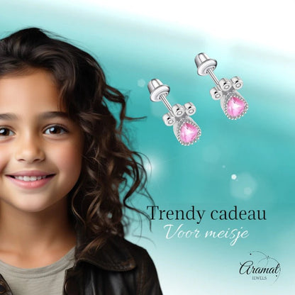 RVS druppel oorbellen meisje 9x7mm - Schroefsluiting - oor6273 - 72440 - Oorbellen kopen# - 9mm - alles - cadeau