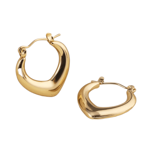 RVS druppelvormige oorringen 22mm – Goudkleurige hoops - oor6364 - 514383 - Oorringen kopen# - 22mm - alles - bolletjes