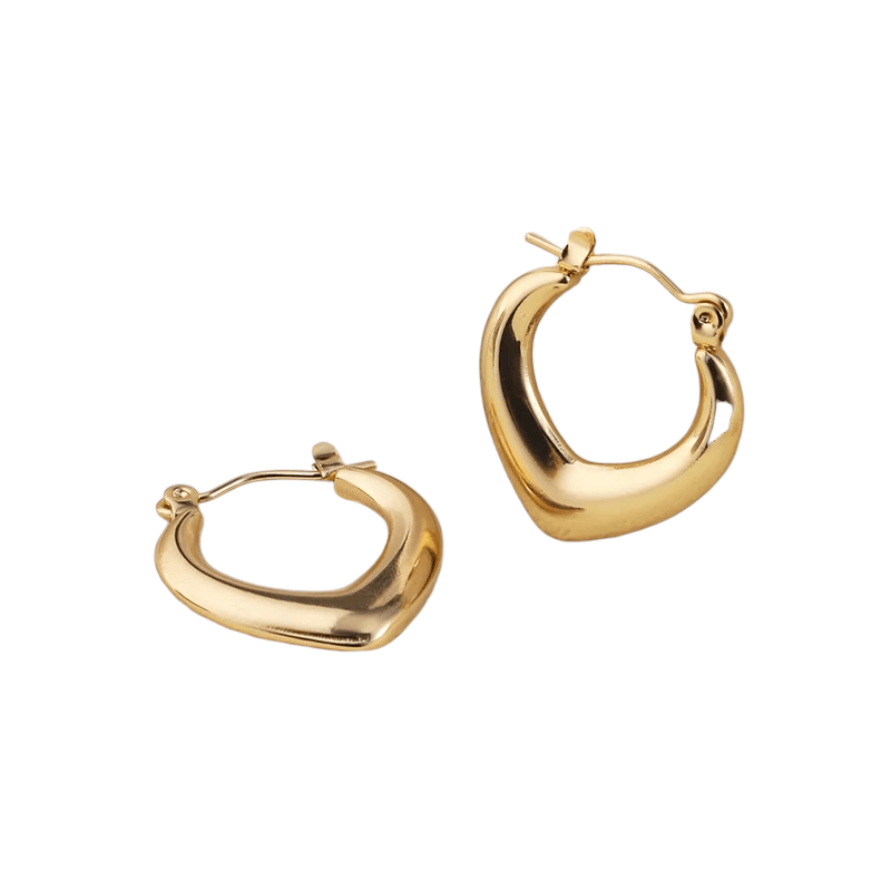 RVS druppelvormige oorringen 22mm – Goudkleurige hoops - oor6364 - 514383 - Oorringen kopen# - 22mm - alles - bolletjes