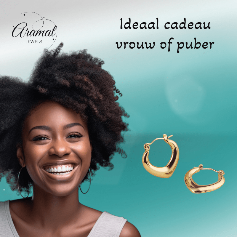 RVS druppelvormige oorringen 22mm – Goudkleurige hoops - oor6364 - 514383 - Oorringen kopen# - 22mm - alles - bolletjes