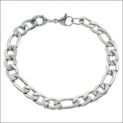 Een zilveren armband met een schakel