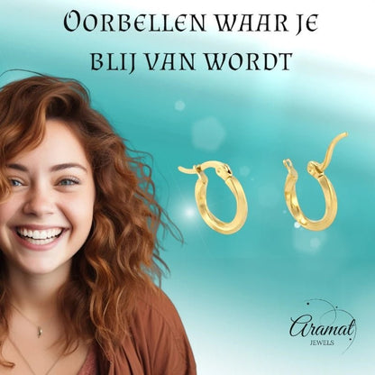 RVS Goudkleurige Gedraaide Oorringen 10mm - Trendy & Tijdloos - oor2521 - Oorringen kopen