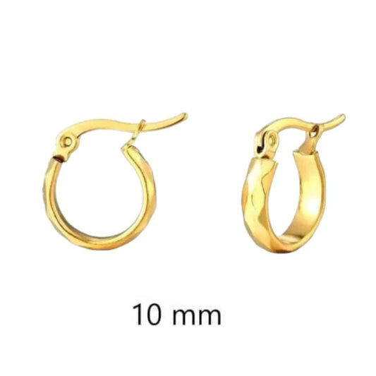 RVS Goudkleurige Oorringetjes 10mm - Kleine Hoops - oor2008 - fg - Oorringen kopen
