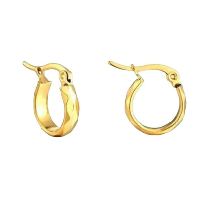 RVS Goudkleurige Oorringetjes 10mm - Kleine Hoops - oor2008 - fg - Oorringen kopen