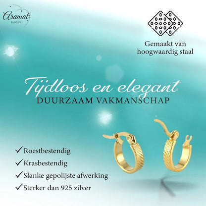 RVS Goudkleurige Oorringetjes - Stijlvol & Klein - oor4782 - fg - Oorringen kopen