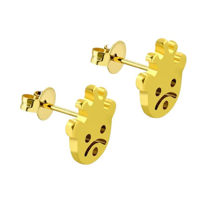 RVS Goudkleurige Smiley Oorbellen - oor5247 - zem331 - Oorbellen kopen