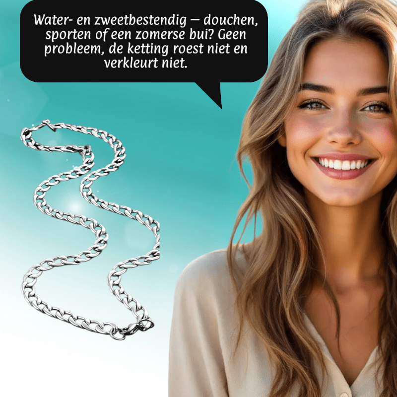 RVS Gourmet Ketting Zilverkleur 50 - 60cm - Sterke Schakelketting - Aramat Jewels - Halskettingen - cadeautip