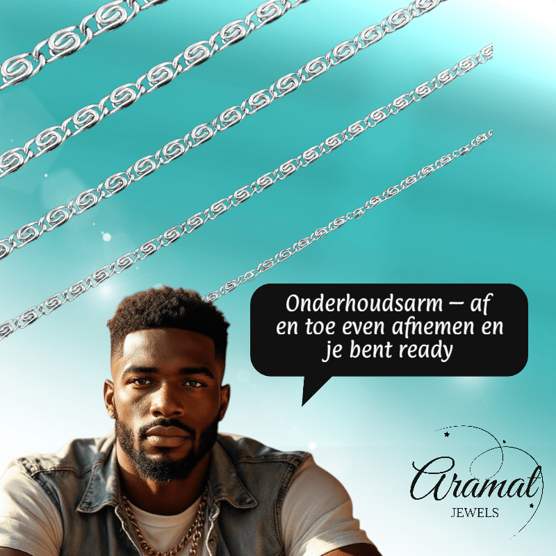 RVS Griekse Ketting 50 - 60cm Zilverkleur - Greek Pattern Unisex - Aramat Jewels - Halskettingen - cadeautip